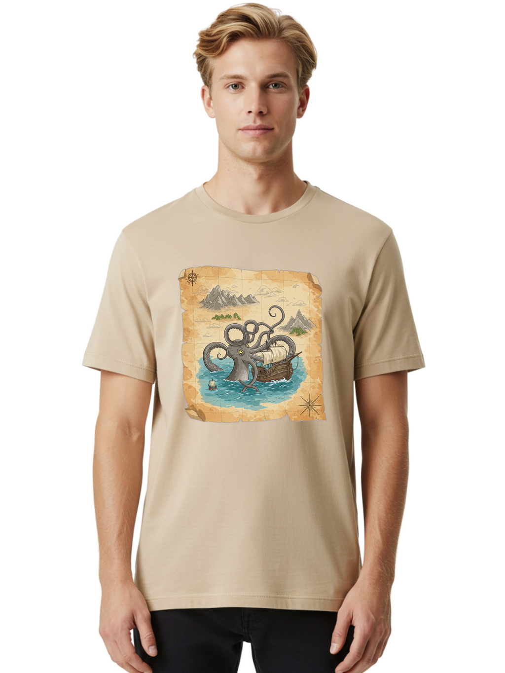Kraken-Attack Men'S Graphic Tee, 100% Cotton, Comfortable Casual Summer Wear, Machine Washable, Vintage Camera, Old Camera, Antique Camera, Black Camera, Classic Photography, Photography Equipment, Nostalgic Device, Film Camera, Camera Art Baf175