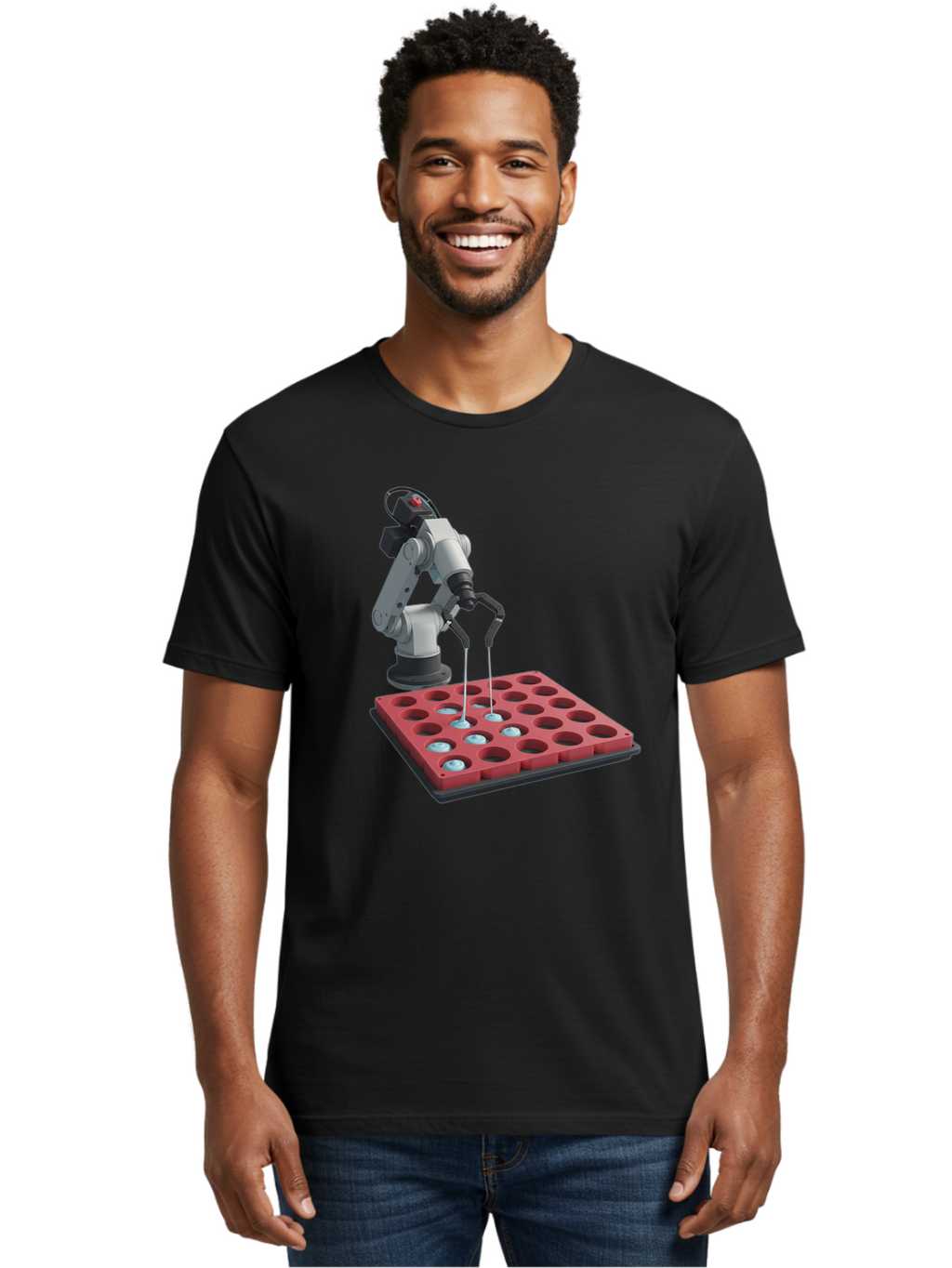 Laboratory-Robot-Arm Men'S Graphic Tee, 100% Cotton, Comfortable Casual Summer Wear, Machine Washable, Vintage Camera, Old Camera, Antique Camera, Black Camera, Classic Photography, Photography Equipment, Nostalgic Device, Film Camera, Baf180