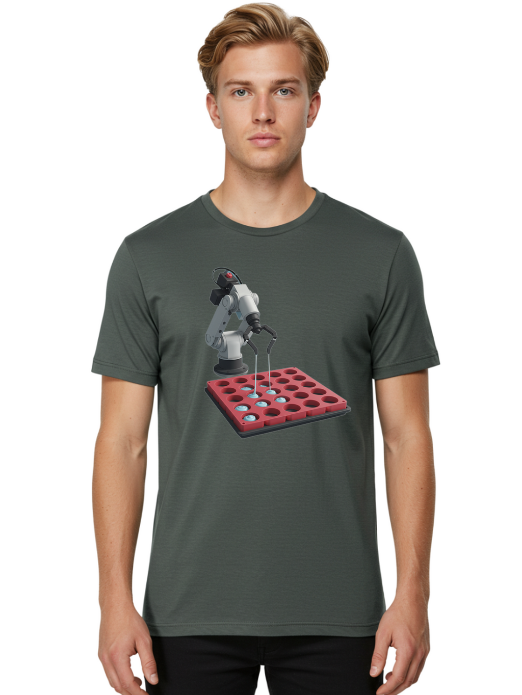 Laboratory-Robot-Arm Men'S Graphic Tee, 100% Cotton, Comfortable Casual Summer Wear, Machine Washable, Vintage Camera, Old Camera, Antique Camera, Black Camera, Classic Photography, Photography Equipment, Nostalgic Device, Film Camera, Baf180