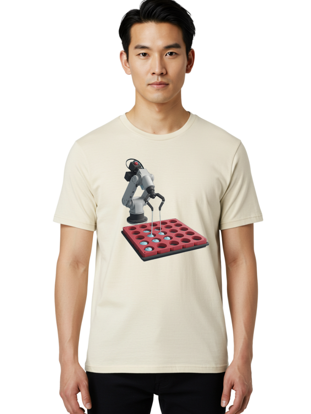 Laboratory-Robot-Arm Men'S Graphic Tee, 100% Cotton, Comfortable Casual Summer Wear, Machine Washable, Vintage Camera, Old Camera, Antique Camera, Black Camera, Classic Photography, Photography Equipment, Nostalgic Device, Film Camera, Baf180