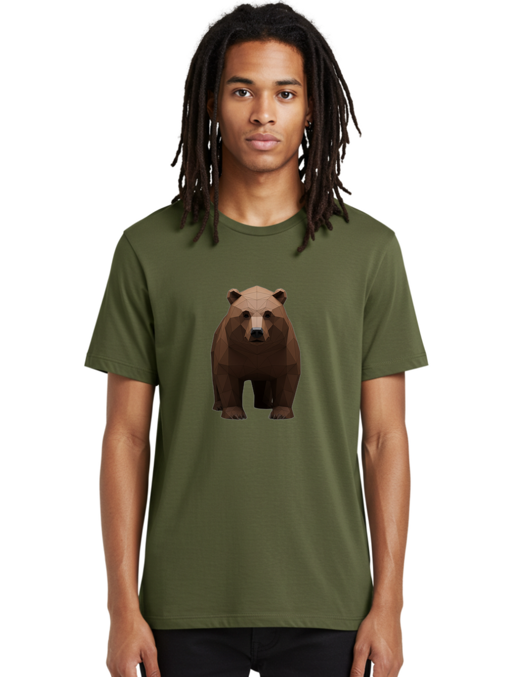 Low-Poly-Bear-1 Men'S Graphic Tee, 100% Cotton, Comfortable Casual Summer Wear, Machine Washable, Vintage Camera, Old Camera, Antique Camera, Black Camera, Classic Photography, Photography Equipment, Nostalgic Device, Film Camera, Camera Art Baf184