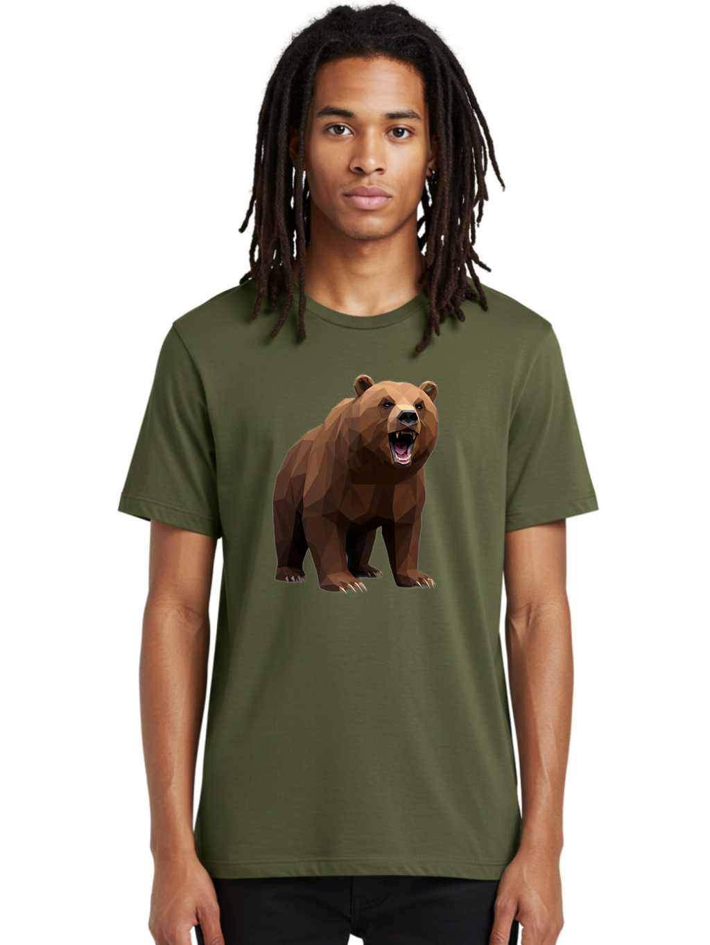 Low-Poly-Bear-2 Men'S Graphic Tee, 100% Cotton, Comfortable Casual Summer Wear, Machine Washable, Vintage Camera, Old Camera, Antique Camera, Black Camera, Classic Photography, Photography Equipment, Nostalgic Device, Film Camera, Camera Art Baf185