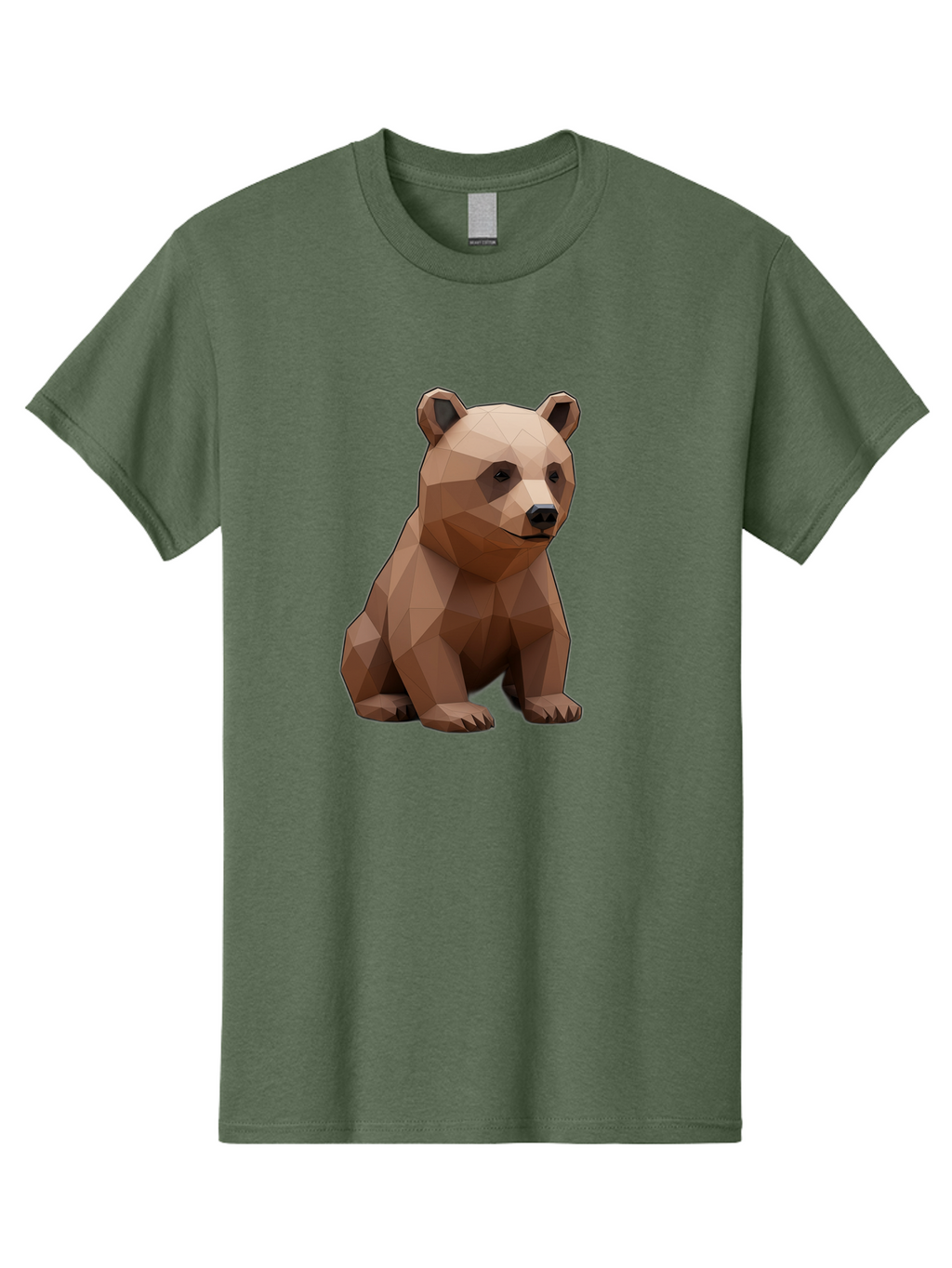 Low-Poly-Bear-3 Men'S Graphic Tee, 100% Cotton, Comfortable Casual Summer Wear, Machine Washable, Vintage Camera, Old Camera, Antique Camera, Black Camera, Classic Photography, Photography Equipment, Nostalgic Device, Film Camera, Camera Art Baf186