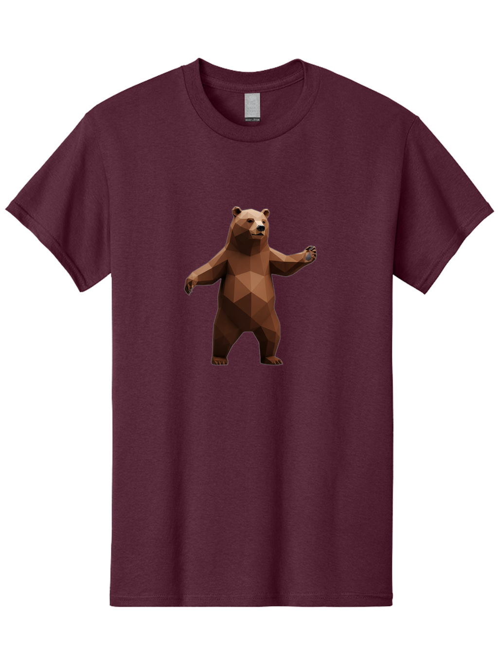 Low-Poly-Bear-5 Men'S Graphic Tee, 100% Cotton, Comfortable Casual Summer Wear, Machine Washable, Vintage Camera, Old Camera, Antique Camera, Black Camera, Classic Photography, Photography Equipment, Nostalgic Device, Film Camera, Camera Art Baf188