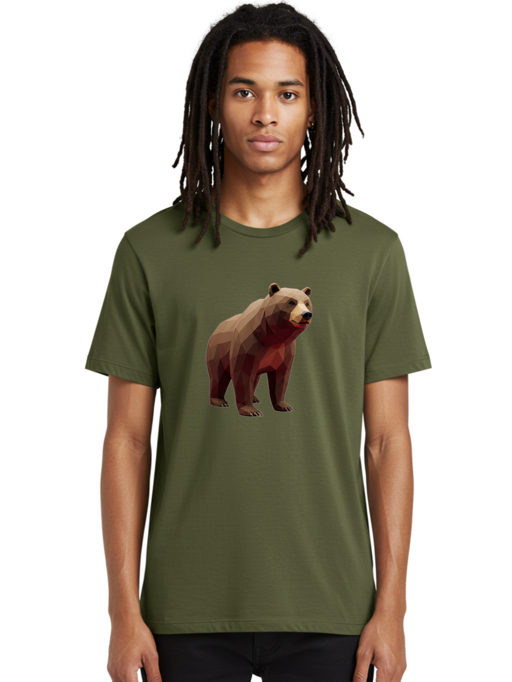 Low-Poly-Brown-Bear-1 Men'S Graphic Tee, 100% Cotton, Comfortable Casual Summer Wear, Machine Washable, Vintage Camera, Old Camera, Antique Camera, Black Camera, Classic Photography, Photography Equipment, Nostalgic Device, Film Camera, Baf193