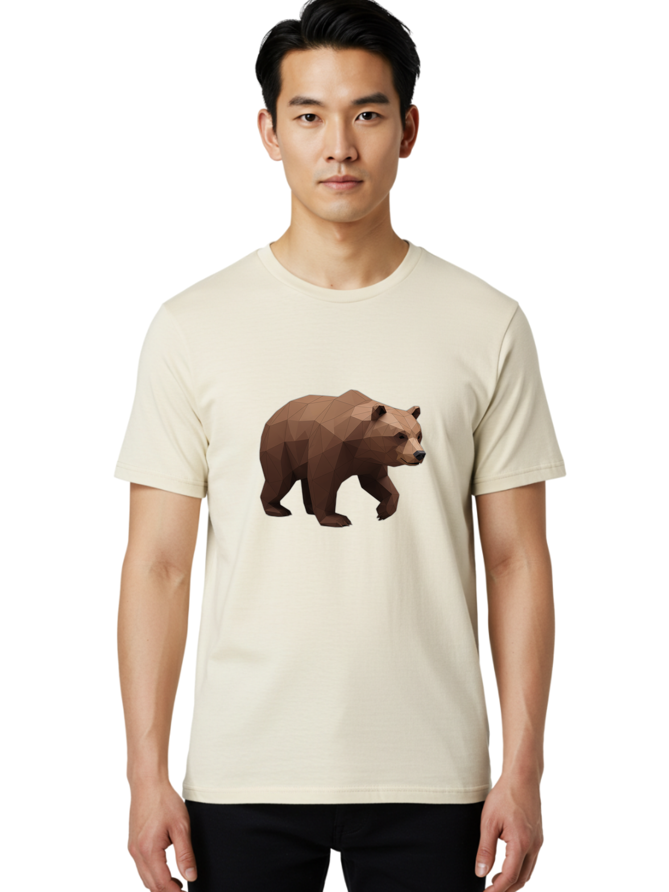 Low-Poly-Brown-Bear Men'S Graphic Tee, 100% Cotton, Comfortable Casual Summer Wear, Machine Washable, Vintage Camera, Old Camera, Antique Camera, Black Camera, Classic Photography, Photography Equipment, Nostalgic Device, Film Camera, Baf194
