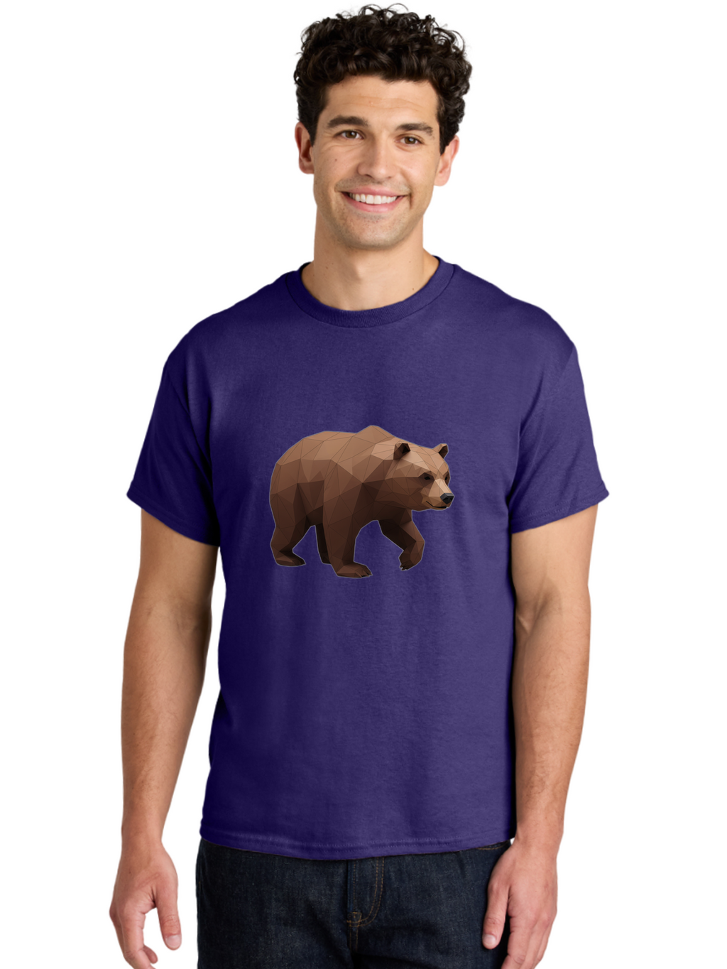 Low-Poly-Brown-Bear Men'S Graphic Tee, 100% Cotton, Comfortable Casual Summer Wear, Machine Washable, Vintage Camera, Old Camera, Antique Camera, Black Camera, Classic Photography, Photography Equipment, Nostalgic Device, Film Camera, Baf194