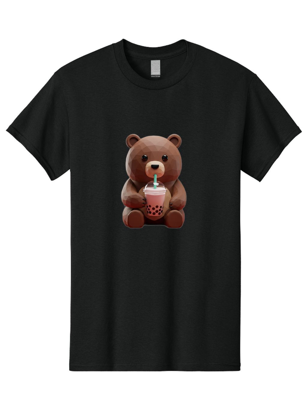 Lowpoly-Teddy-Drinking-Boba Men'S Graphic Tee, 100% Cotton, Comfortable Casual Summer Wear, Machine Washable, Vintage Camera, Old Camera, Antique Camera, Black Camera, Classic Photography, Photography Equipment, Nostalgic Device, Film Camera, Baf197