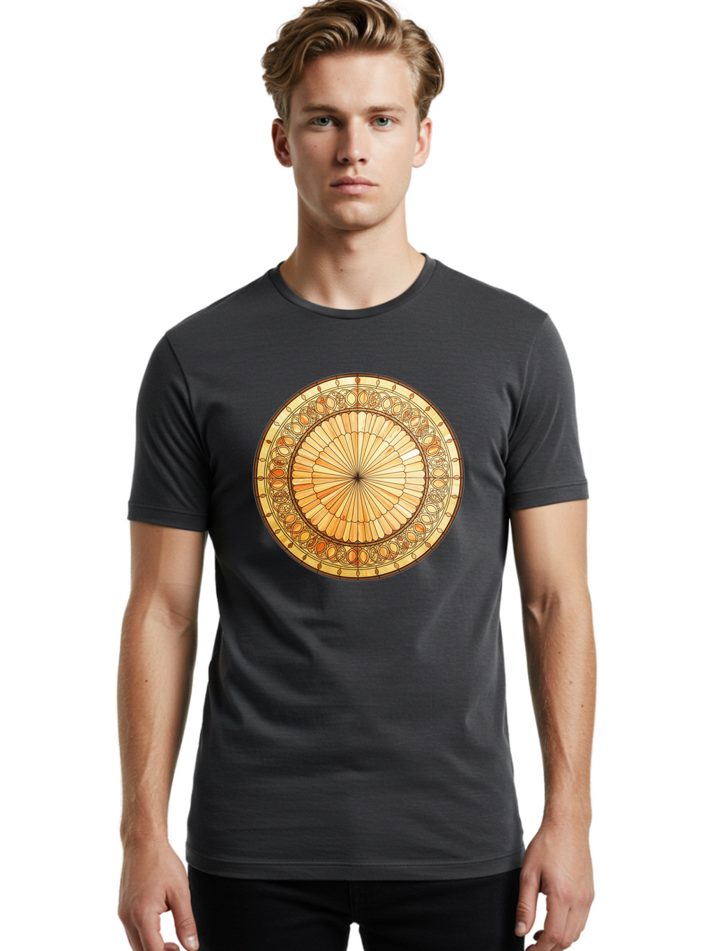 Mandala-Design Men'S Graphic Tee, 100% Cotton, Comfortable Casual Summer Wear, Machine Washable, Vintage Camera, Old Camera, Antique Camera, Black Camera, Classic Photography, Photography Equipment, Nostalgic Device, Film Camera, Camera Art Baf200