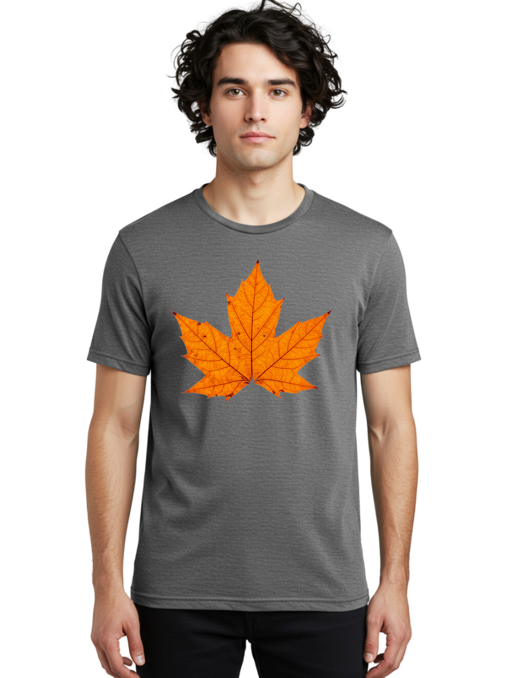 Maple-Leaf-2 Men'S Graphic Tee, 100% Cotton, Comfortable Casual Summer Wear, Machine Washable, Vintage Camera, Old Camera, Antique Camera, Black Camera, Classic Photography, Photography Equipment, Nostalgic Device, Film Camera, Camera Art Baf202