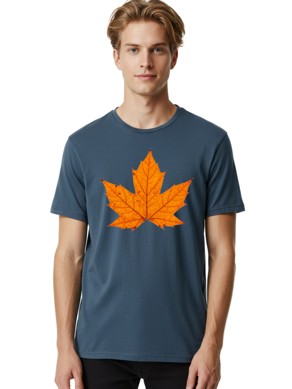 Maple-Leaf-2 Men'S Graphic Tee, 100% Cotton, Comfortable Casual Summer Wear, Machine Washable, Vintage Camera, Old Camera, Antique Camera, Black Camera, Classic Photography, Photography Equipment, Nostalgic Device, Film Camera, Camera Art Baf202