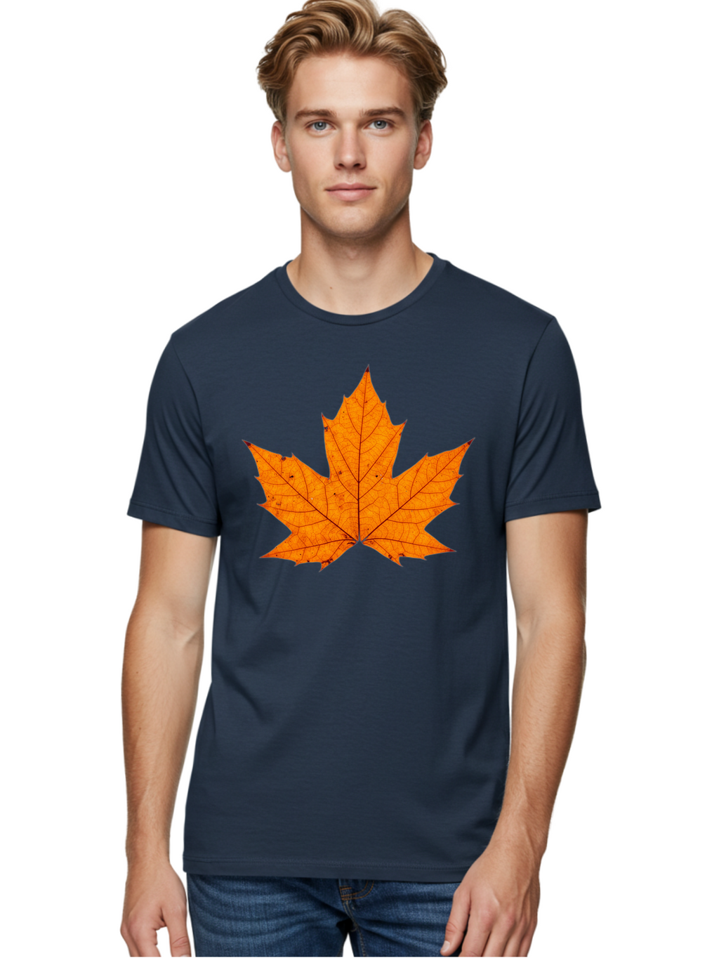 Maple-Leaf-2 Men'S Graphic Tee, 100% Cotton, Comfortable Casual Summer Wear, Machine Washable, Vintage Camera, Old Camera, Antique Camera, Black Camera, Classic Photography, Photography Equipment, Nostalgic Device, Film Camera, Camera Art Baf202