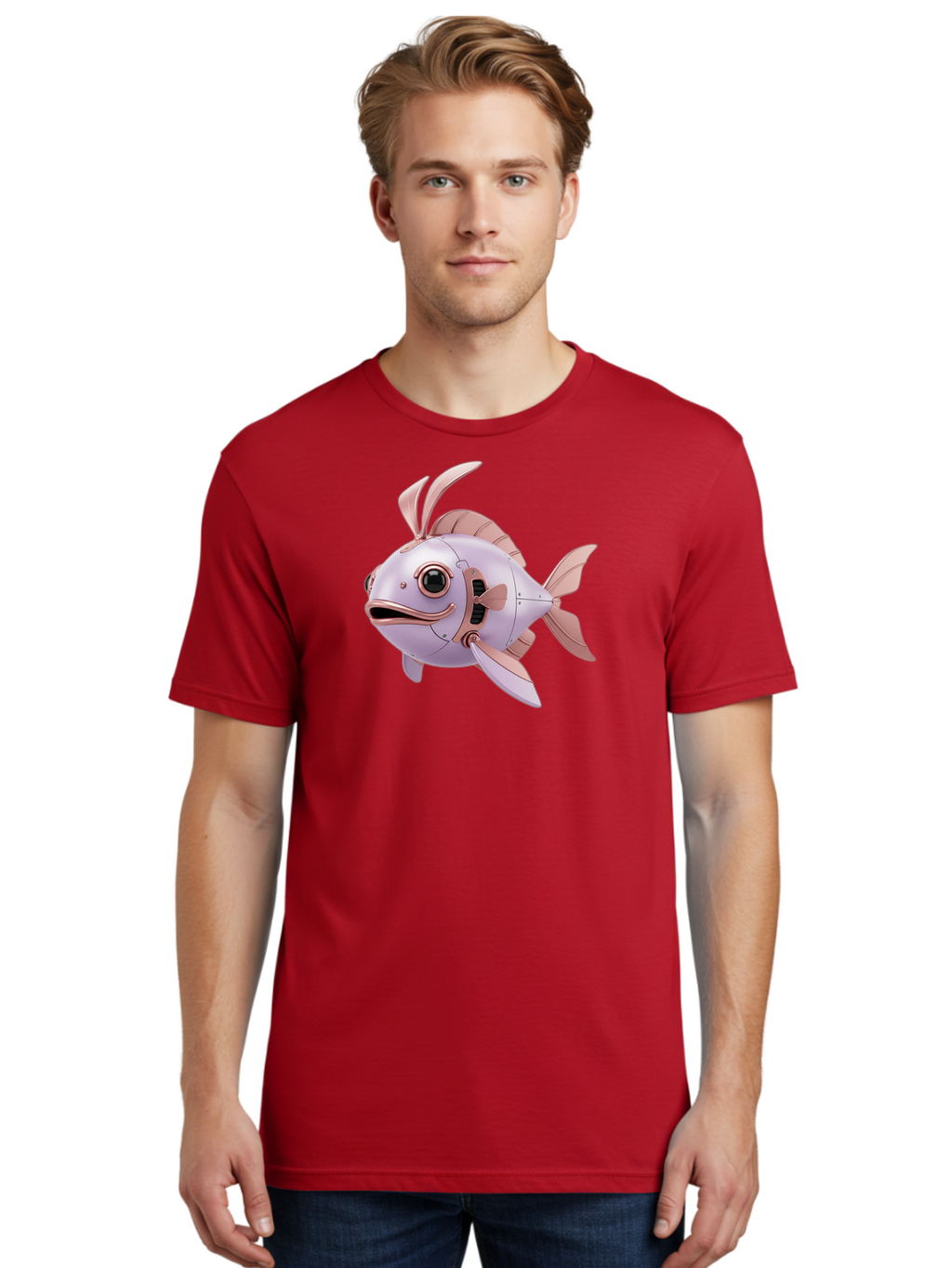 Mechanical-Fish Men'S Graphic Tee, 100% Cotton, Comfortable Casual Summer Wear, Machine Washable, Vintage Camera, Old Camera, Antique Camera, Black Camera, Classic Photography, Photography Equipment, Nostalgic Device, Film Camera, Camera Art Baf205