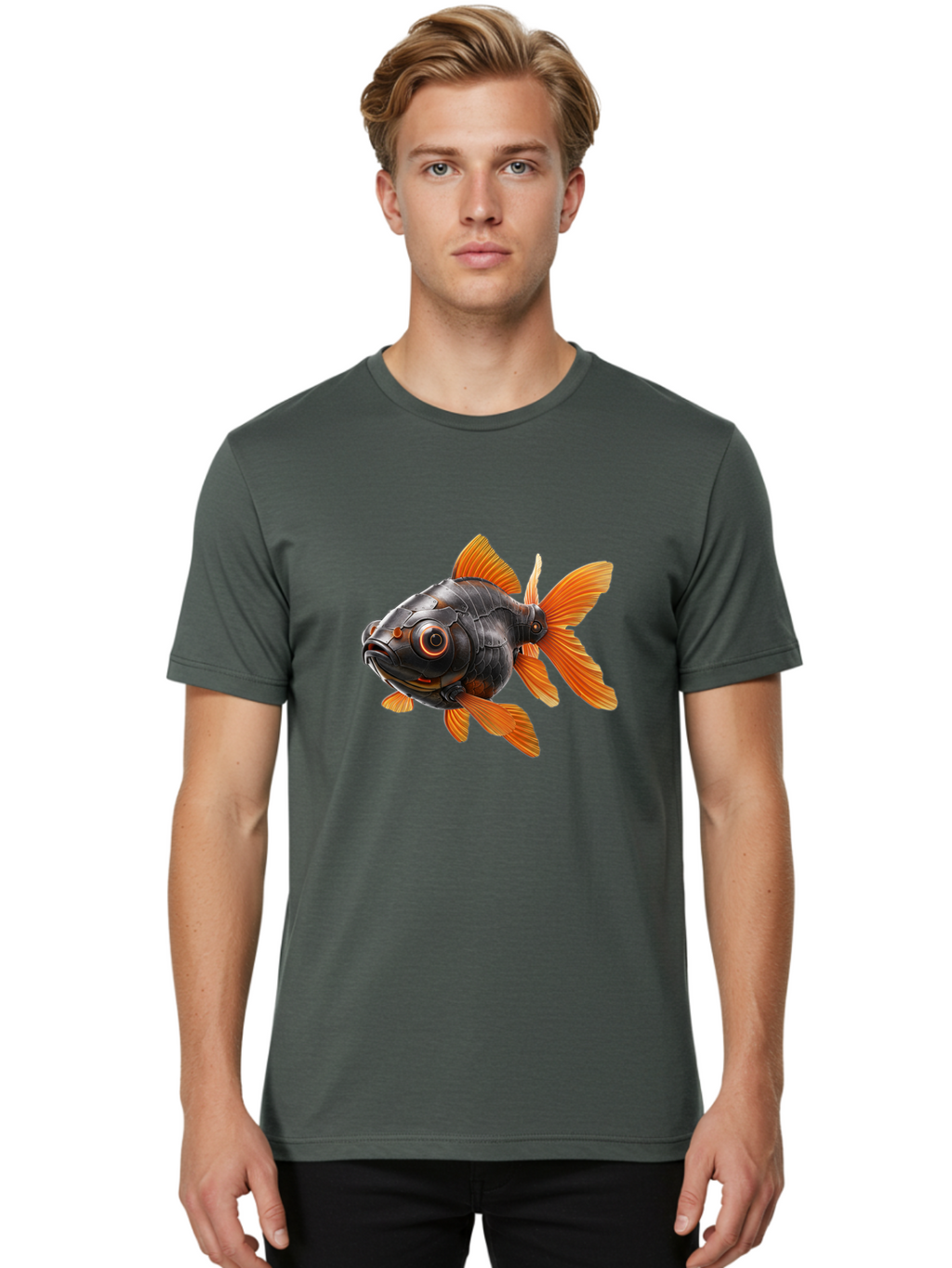 Mechanical-Goldfish Men'S Graphic Tee, 100% Cotton, Comfortable Casual Summer Wear, Machine Washable, Vintage Camera, Old Camera, Antique Camera, Black Camera, Classic Photography, Photography Equipment, Nostalgic Device, Film Camera, Baf206