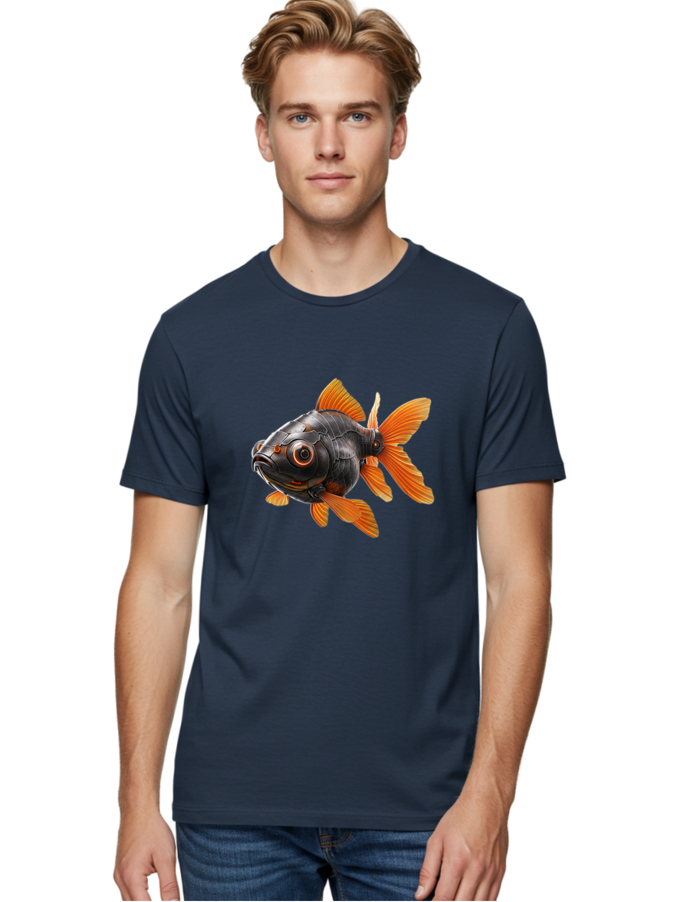 Mechanical-Goldfish Men'S Graphic Tee, 100% Cotton, Comfortable Casual Summer Wear, Machine Washable, Vintage Camera, Old Camera, Antique Camera, Black Camera, Classic Photography, Photography Equipment, Nostalgic Device, Film Camera, Baf206