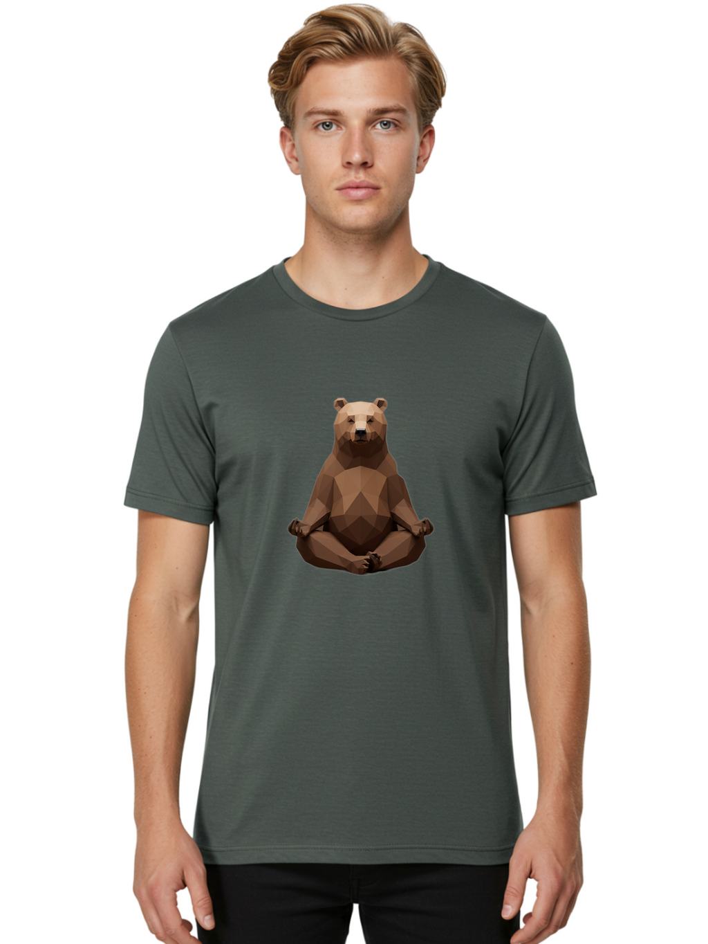 Meditating-Bear Men'S Graphic Tee, 100% Cotton, Comfortable Casual Summer Wear, Machine Washable, Vintage Camera, Old Camera, Antique Camera, Black Camera, Classic Photography, Photography Equipment, Nostalgic Device, Film Camera, Camera Art Baf207