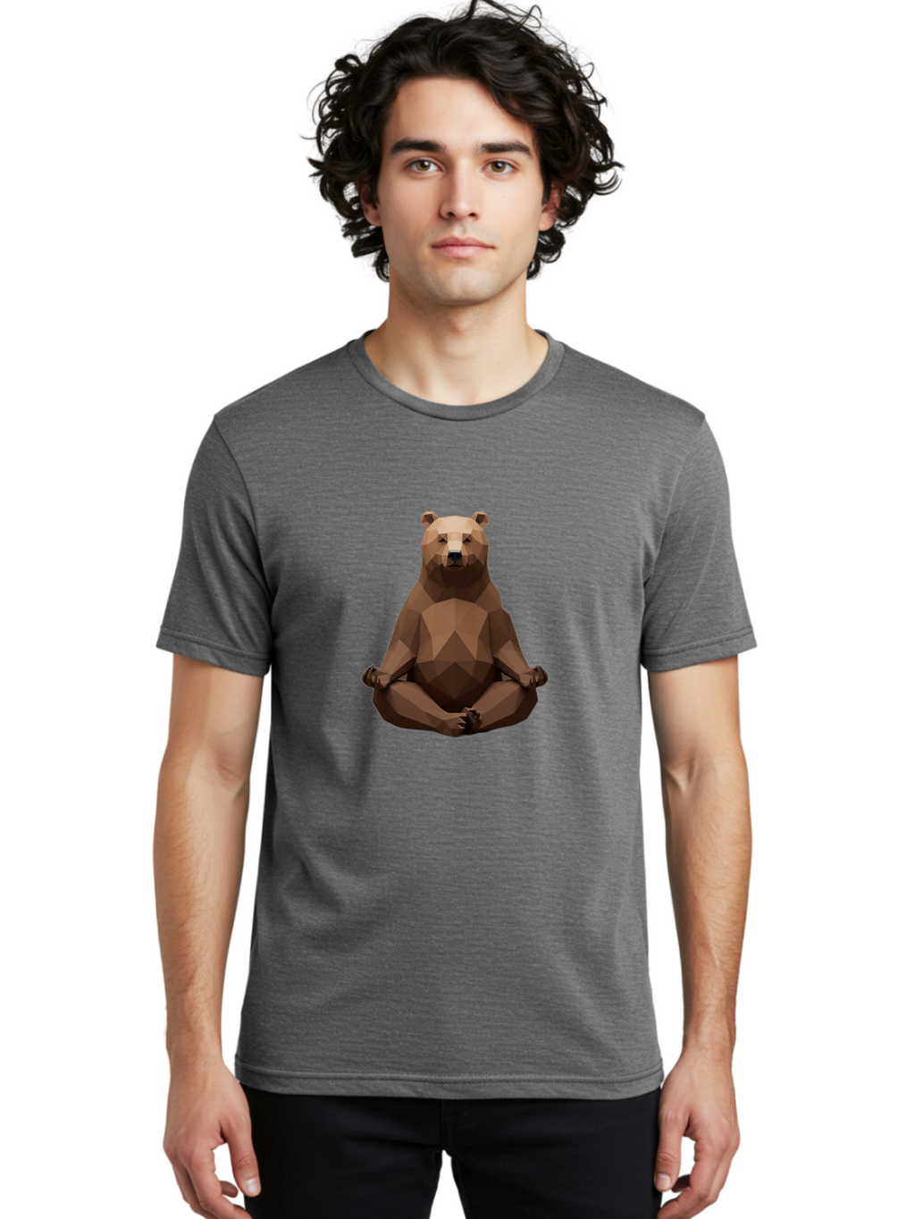 Meditating-Bear Men'S Graphic Tee, 100% Cotton, Comfortable Casual Summer Wear, Machine Washable, Vintage Camera, Old Camera, Antique Camera, Black Camera, Classic Photography, Photography Equipment, Nostalgic Device, Film Camera, Camera Art Baf207