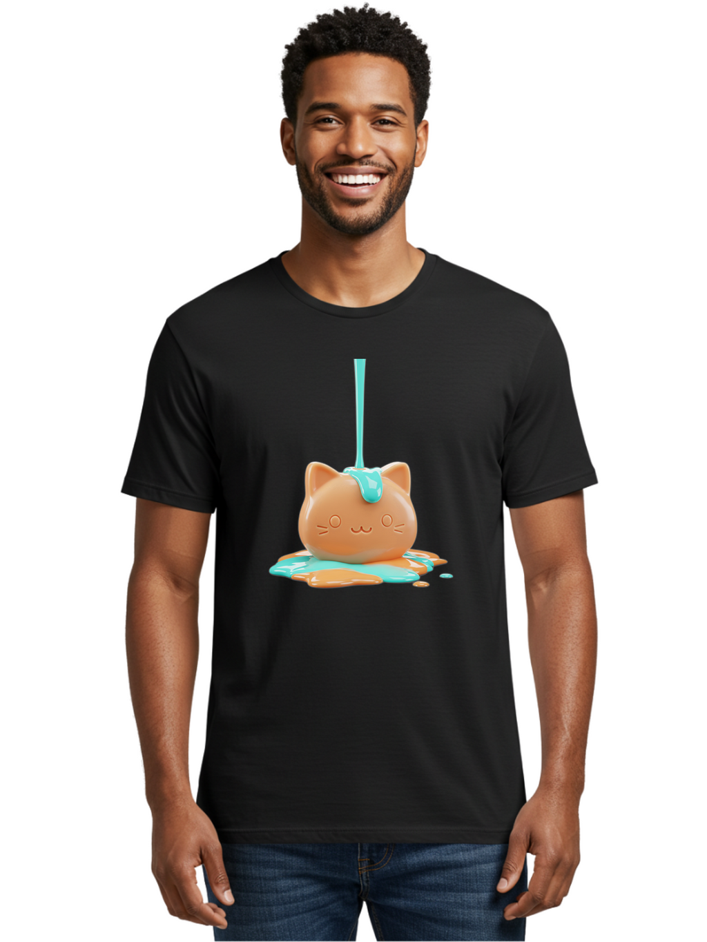Melting-Cat-Head Men'S Graphic Tee, 100% Cotton, Comfortable Casual Summer Wear, Machine Washable, Vintage Camera, Old Camera, Antique Camera, Black Camera, Classic Photography, Photography Equipment, Nostalgic Device, Film Camera, Camera Art Baf208