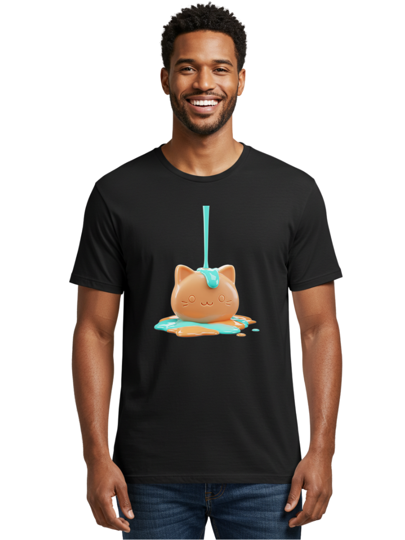 Melting-Cat-Head Men'S Graphic Tee, 100% Cotton, Comfortable Casual Summer Wear, Machine Washable, Vintage Camera, Old Camera, Antique Camera, Black Camera, Classic Photography, Photography Equipment, Nostalgic Device, Film Camera, Camera Art Baf208