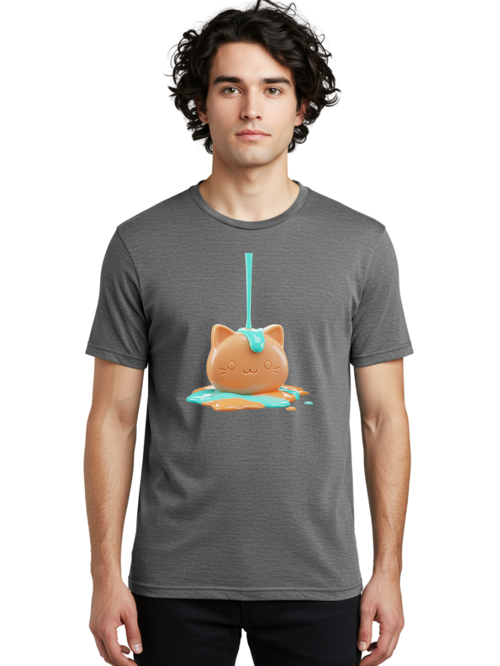 Melting-Cat-Head Men'S Graphic Tee, 100% Cotton, Comfortable Casual Summer Wear, Machine Washable, Vintage Camera, Old Camera, Antique Camera, Black Camera, Classic Photography, Photography Equipment, Nostalgic Device, Film Camera, Camera Art Baf208