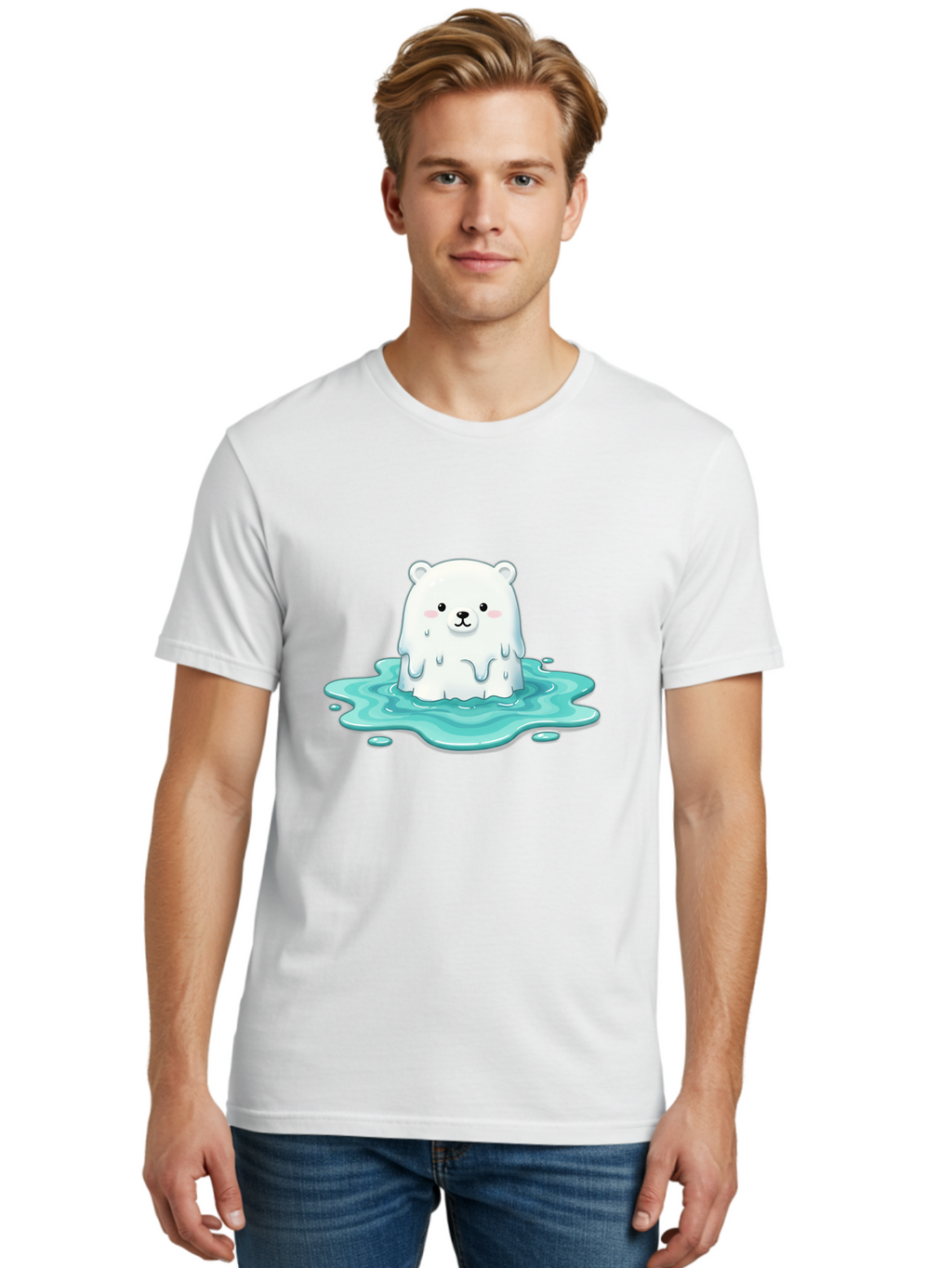 Melting-Polar-Bear Men'S Graphic Tee, 100% Cotton, Comfortable Casual Summer Wear, Machine Washable, Vintage Camera, Old Camera, Antique Camera, Black Camera, Classic Photography, Photography Equipment, Nostalgic Device, Film Camera, Baf211