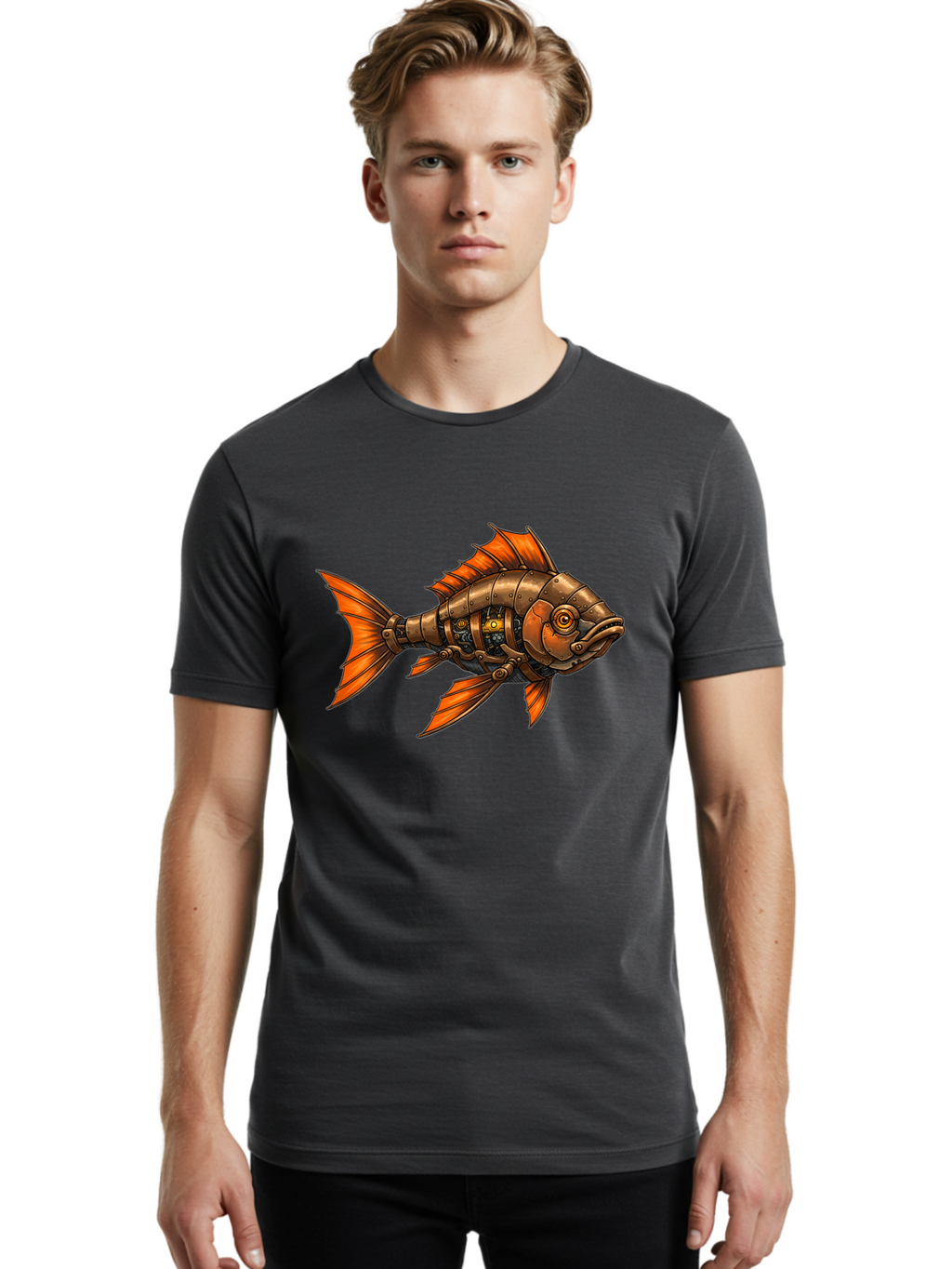 Metal-Fish Men'S Graphic Tee, 100% Cotton, Comfortable Casual Summer Wear, Machine Washable, Vintage Camera, Old Camera, Antique Camera, Black Camera, Classic Photography, Photography Equipment, Nostalgic Device, Film Camera, Camera Art Baf213