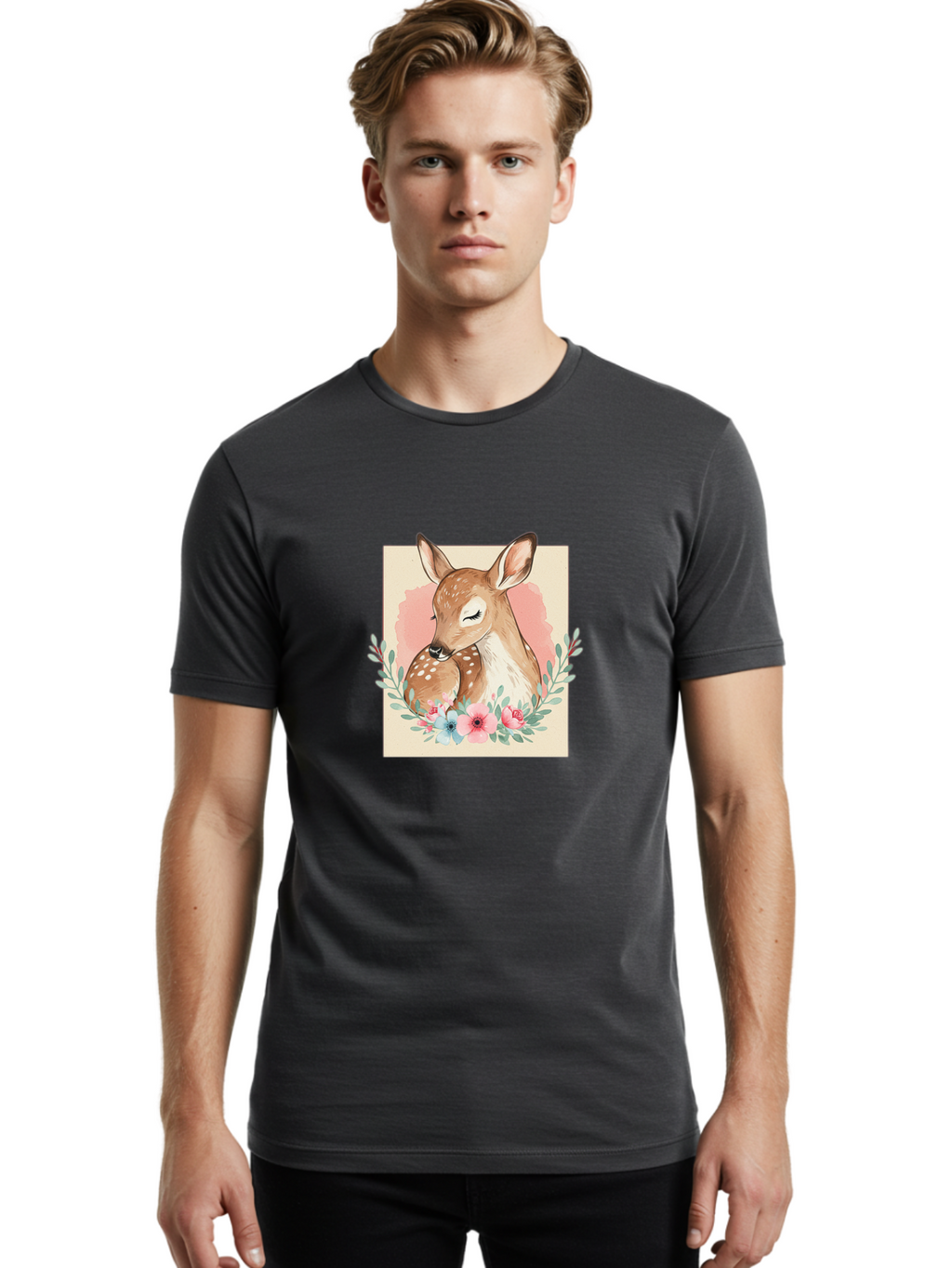 Mother-Deer-And-Fawn Men'S Graphic Tee, 100% Cotton, Comfortable Casual Summer Wear, Machine Washable, Vintage Camera, Old Camera, Antique Camera, Black Camera, Classic Photography, Photography Equipment, Nostalgic Device, Film Camera, Baf234
