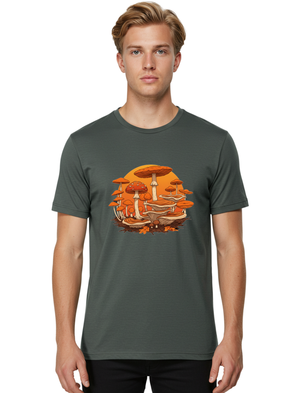 Mushroom-Cluster Men'S Graphic Tee, 100% Cotton, Comfortable Casual Summer Wear, Machine Washable, Vintage Camera, Old Camera, Antique Camera, Black Camera, Classic Photography, Photography Equipment, Nostalgic Device, Film Camera, Camera Art Baf235