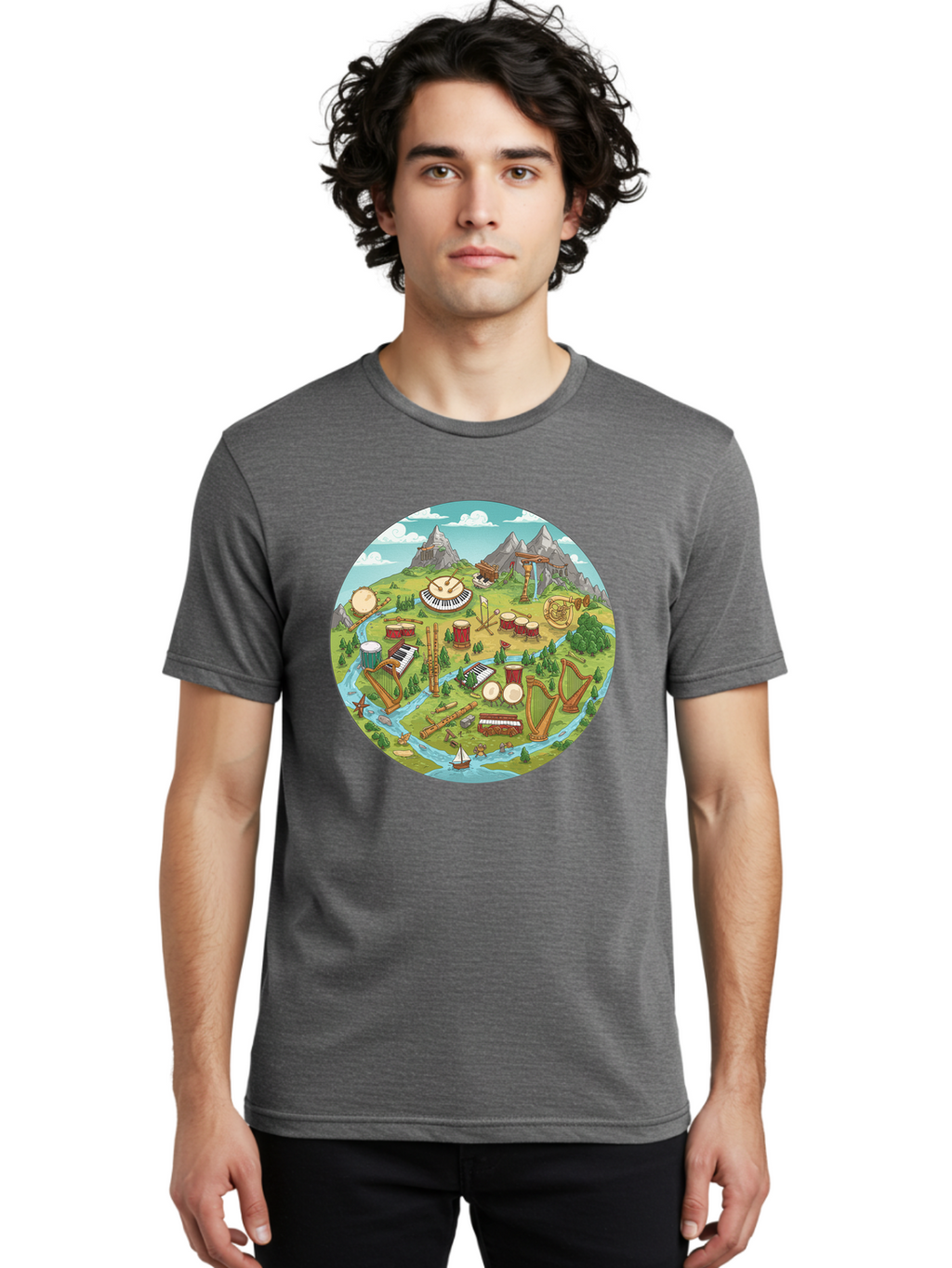 Music-Instruments-Landscape Men'S Graphic Tee, 100% Cotton, Comfortable Casual Summer Wear, Machine Washable, Vintage Camera, Old Camera, Antique Camera, Black Camera, Classic Photography, Photography Equipment, Nostalgic Device, Film Camera, Baf236