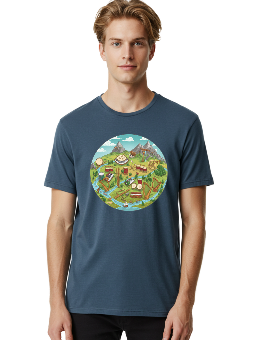 Music-Instruments-Landscape Men'S Graphic Tee, 100% Cotton, Comfortable Casual Summer Wear, Machine Washable, Vintage Camera, Old Camera, Antique Camera, Black Camera, Classic Photography, Photography Equipment, Nostalgic Device, Film Camera, Baf236