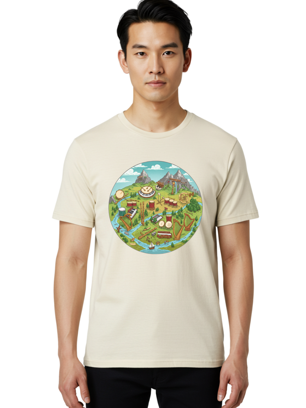 Music-Instruments-Landscape Men'S Graphic Tee, 100% Cotton, Comfortable Casual Summer Wear, Machine Washable, Vintage Camera, Old Camera, Antique Camera, Black Camera, Classic Photography, Photography Equipment, Nostalgic Device, Film Camera, Baf236