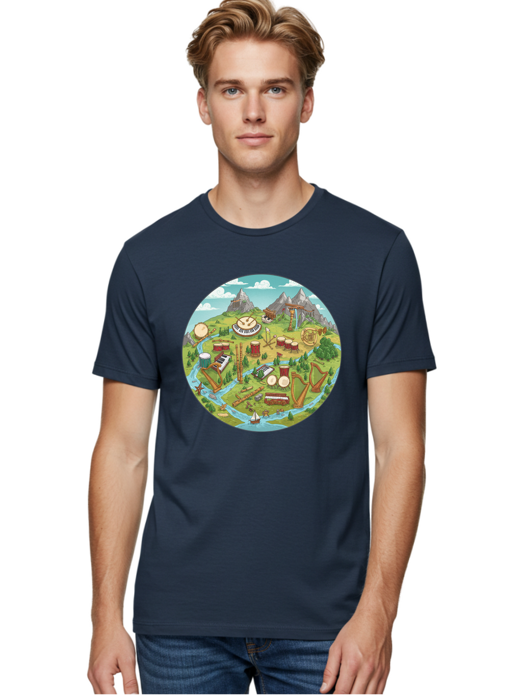 Music-Instruments-Landscape Men'S Graphic Tee, 100% Cotton, Comfortable Casual Summer Wear, Machine Washable, Vintage Camera, Old Camera, Antique Camera, Black Camera, Classic Photography, Photography Equipment, Nostalgic Device, Film Camera, Baf236