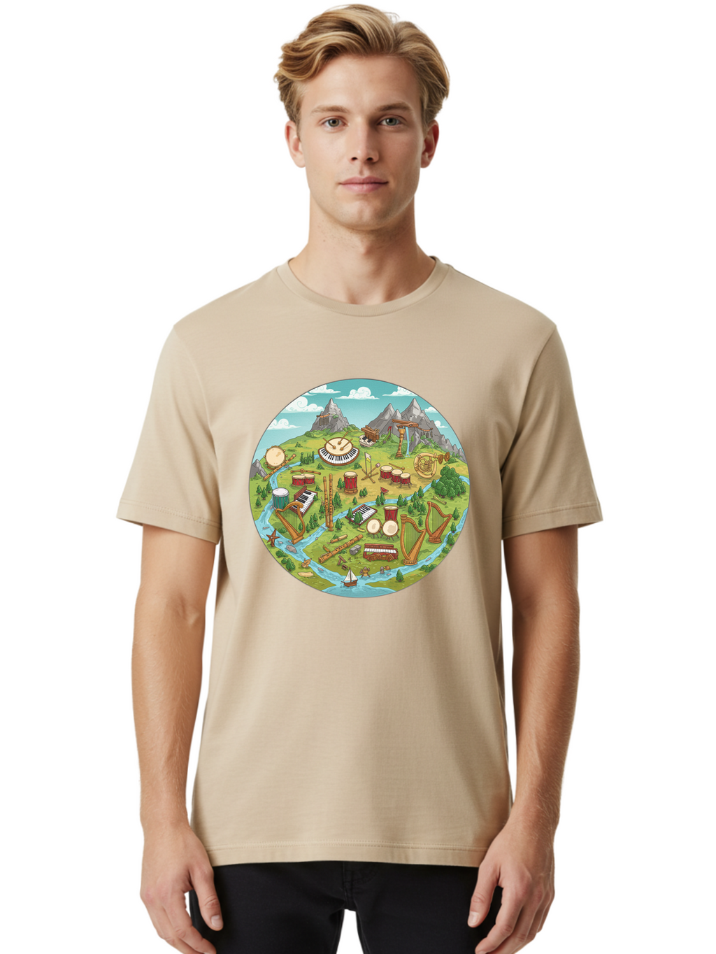 Music-Instruments-Landscape Men'S Graphic Tee, 100% Cotton, Comfortable Casual Summer Wear, Machine Washable, Vintage Camera, Old Camera, Antique Camera, Black Camera, Classic Photography, Photography Equipment, Nostalgic Device, Film Camera, Baf236