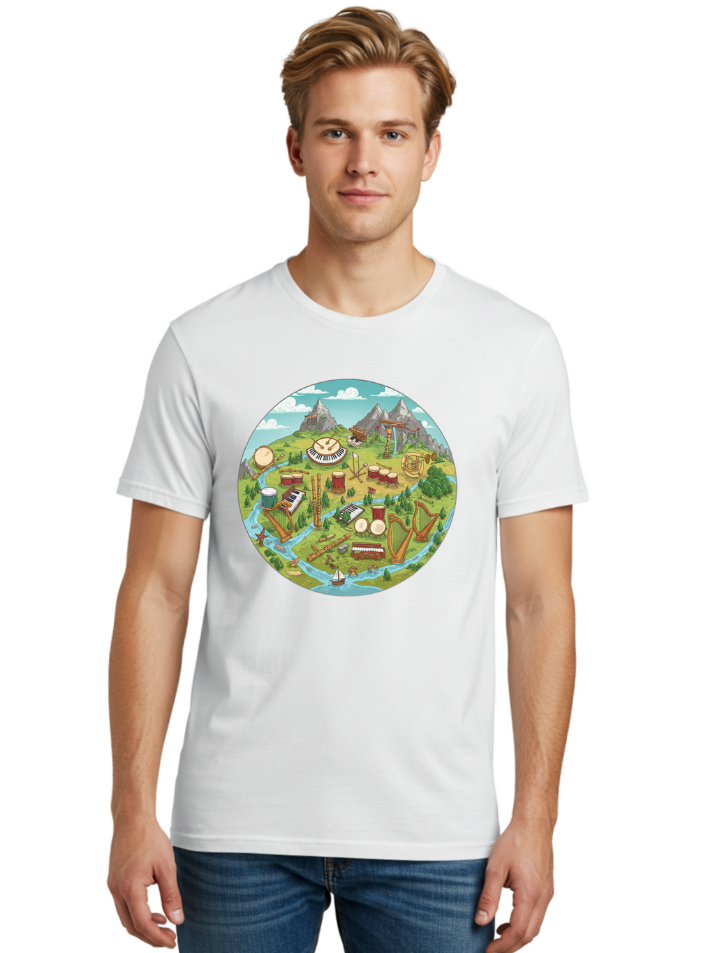 Music-Instruments-Landscape Men'S Graphic Tee, 100% Cotton, Comfortable Casual Summer Wear, Machine Washable, Vintage Camera, Old Camera, Antique Camera, Black Camera, Classic Photography, Photography Equipment, Nostalgic Device, Film Camera, Baf236
