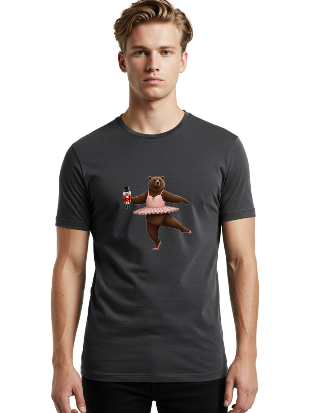 Nutcracker-Bear Men'S Graphic Tee, 100% Cotton, Comfortable Casual Summer Wear, Machine Washable, Vintage Camera, Old Camera, Antique Camera, Black Camera, Classic Photography, Photography Equipment, Nostalgic Device, Film Camera, Camera Art Baf239