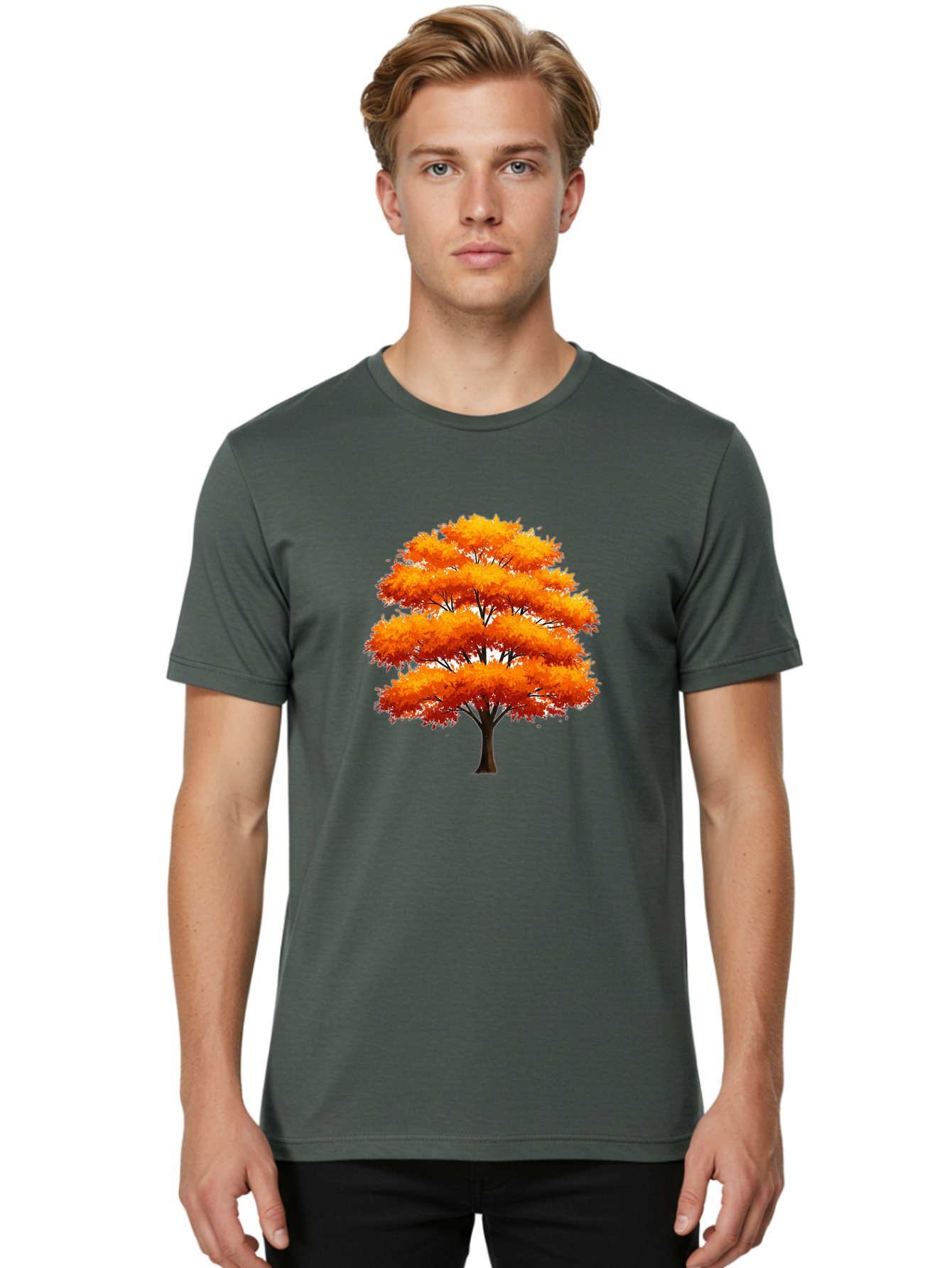 Orange-Tree-1 Men'S Graphic Tee, 100% Cotton, Comfortable Casual Summer Wear, Machine Washable, Vintage Camera, Old Camera, Antique Camera, Black Camera, Classic Photography, Photography Equipment, Nostalgic Device, Film Camera, Camera Art Baf246