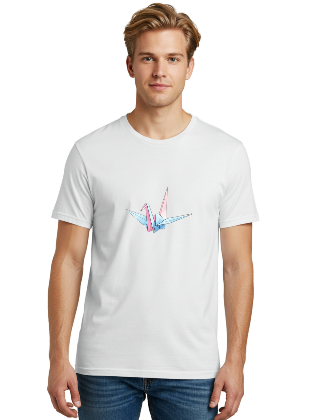 Origami-Crane-1 Men'S Graphic Tee, 100% Cotton, Comfortable Casual Summer Wear, Machine Washable, Vintage Camera, Old Camera, Antique Camera, Black Camera, Classic Photography, Photography Equipment, Nostalgic Device, Film Camera, Camera Art Baf249