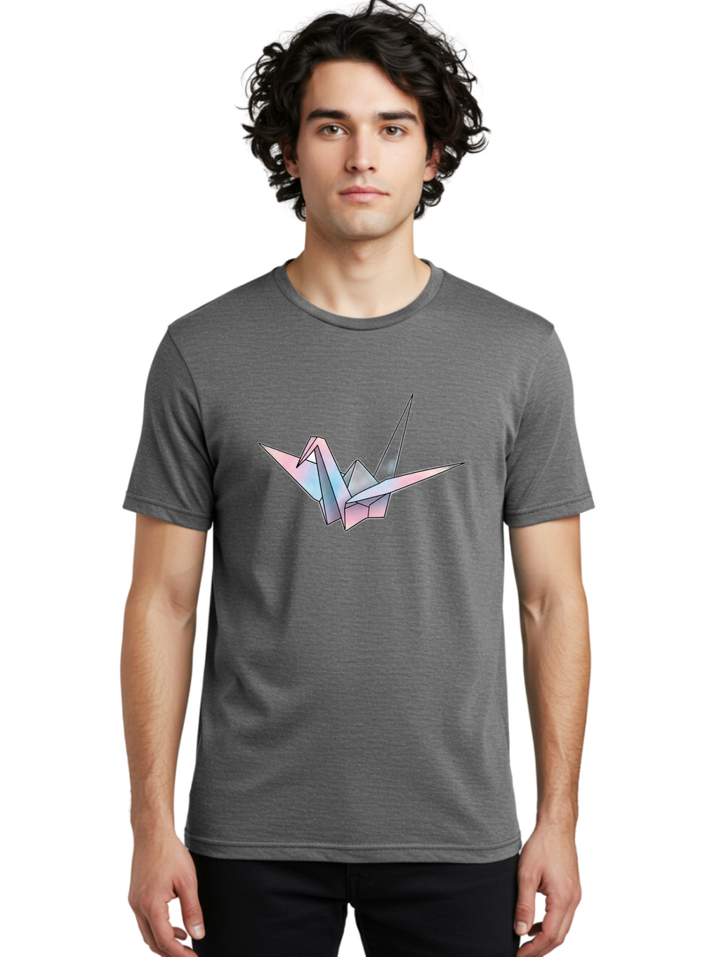 Origami-Crane-2 Men'S Graphic Tee, 100% Cotton, Comfortable Casual Summer Wear, Machine Washable, Vintage Camera, Old Camera, Antique Camera, Black Camera, Classic Photography, Photography Equipment, Nostalgic Device, Film Camera, Camera Art Baf250