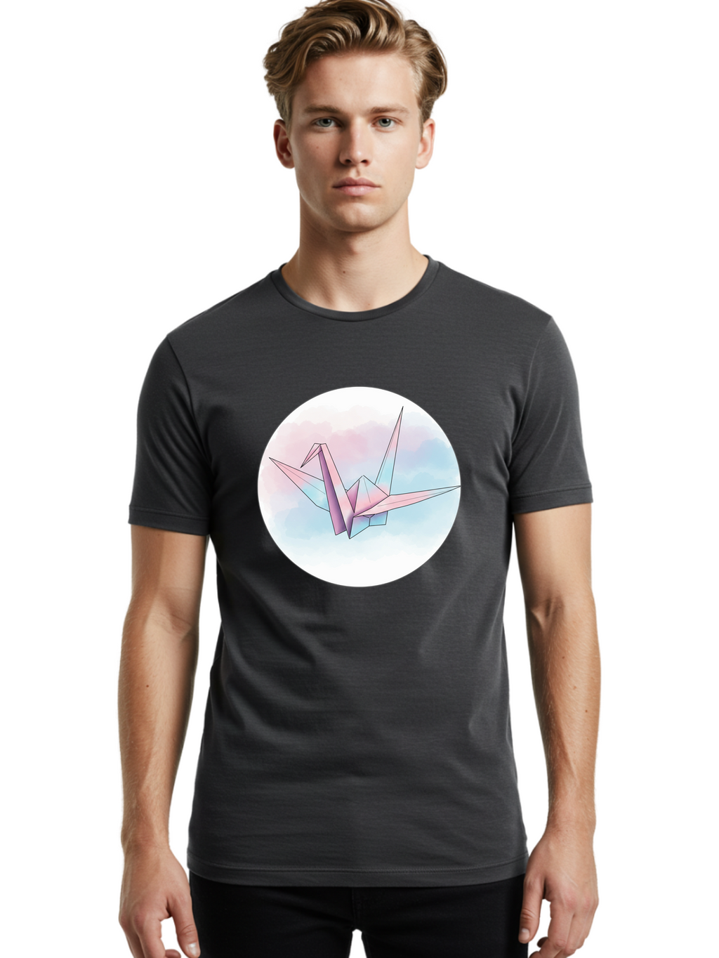 Origami-Crane-3 Men'S Graphic Tee, 100% Cotton, Comfortable Casual Summer Wear, Machine Washable, Vintage Camera, Old Camera, Antique Camera, Black Camera, Classic Photography, Photography Equipment, Nostalgic Device, Film Camera, Camera Art Baf251