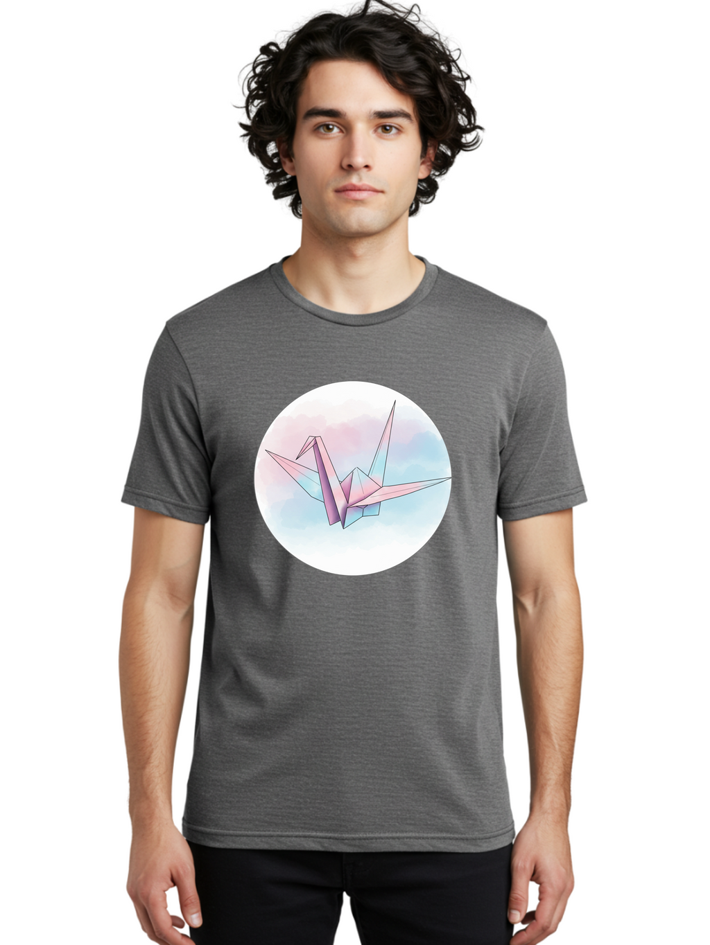 Origami-Crane-3 Men'S Graphic Tee, 100% Cotton, Comfortable Casual Summer Wear, Machine Washable, Vintage Camera, Old Camera, Antique Camera, Black Camera, Classic Photography, Photography Equipment, Nostalgic Device, Film Camera, Camera Art Baf251