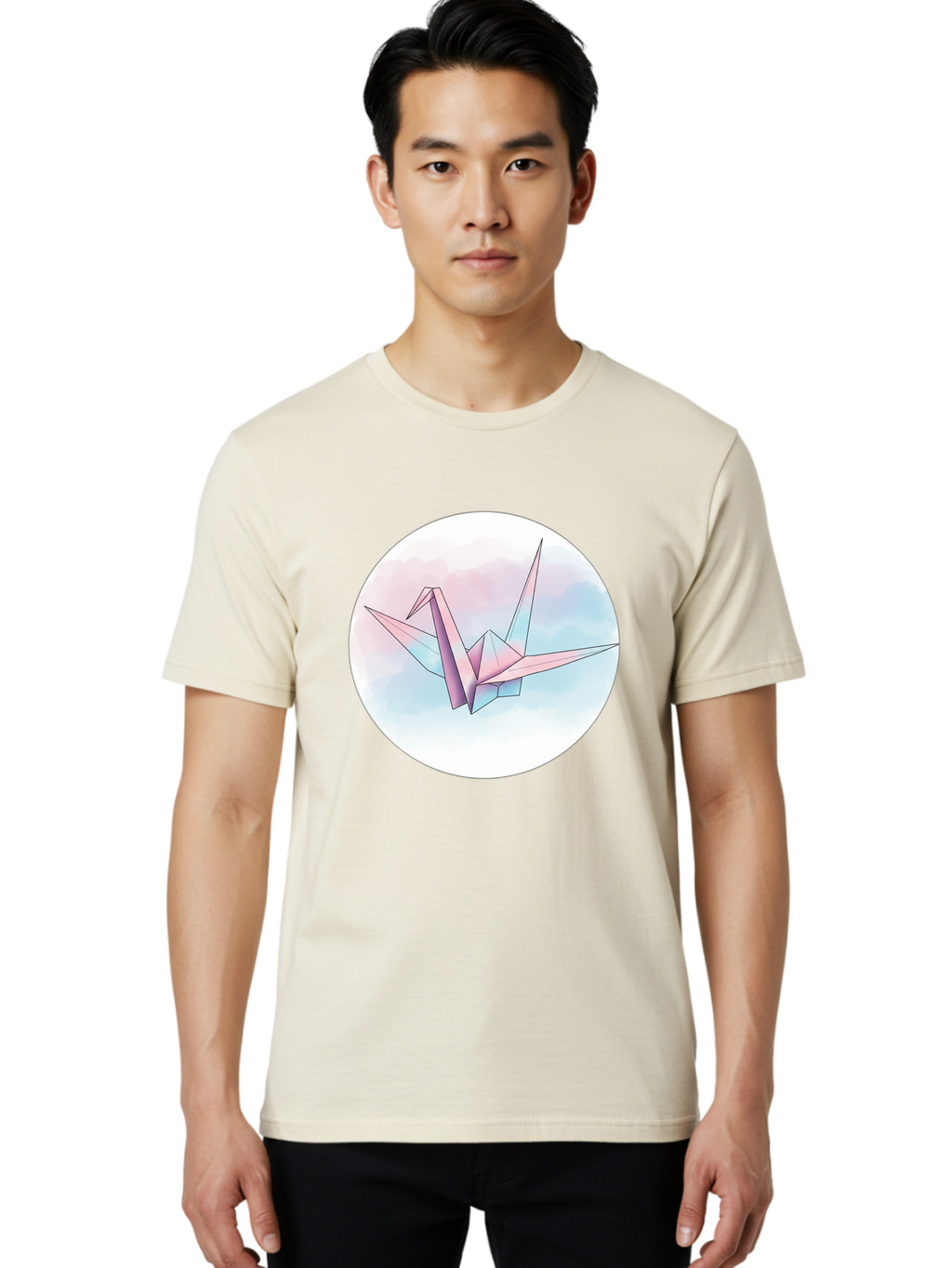 Origami-Crane-3 Men'S Graphic Tee, 100% Cotton, Comfortable Casual Summer Wear, Machine Washable, Vintage Camera, Old Camera, Antique Camera, Black Camera, Classic Photography, Photography Equipment, Nostalgic Device, Film Camera, Camera Art Baf251