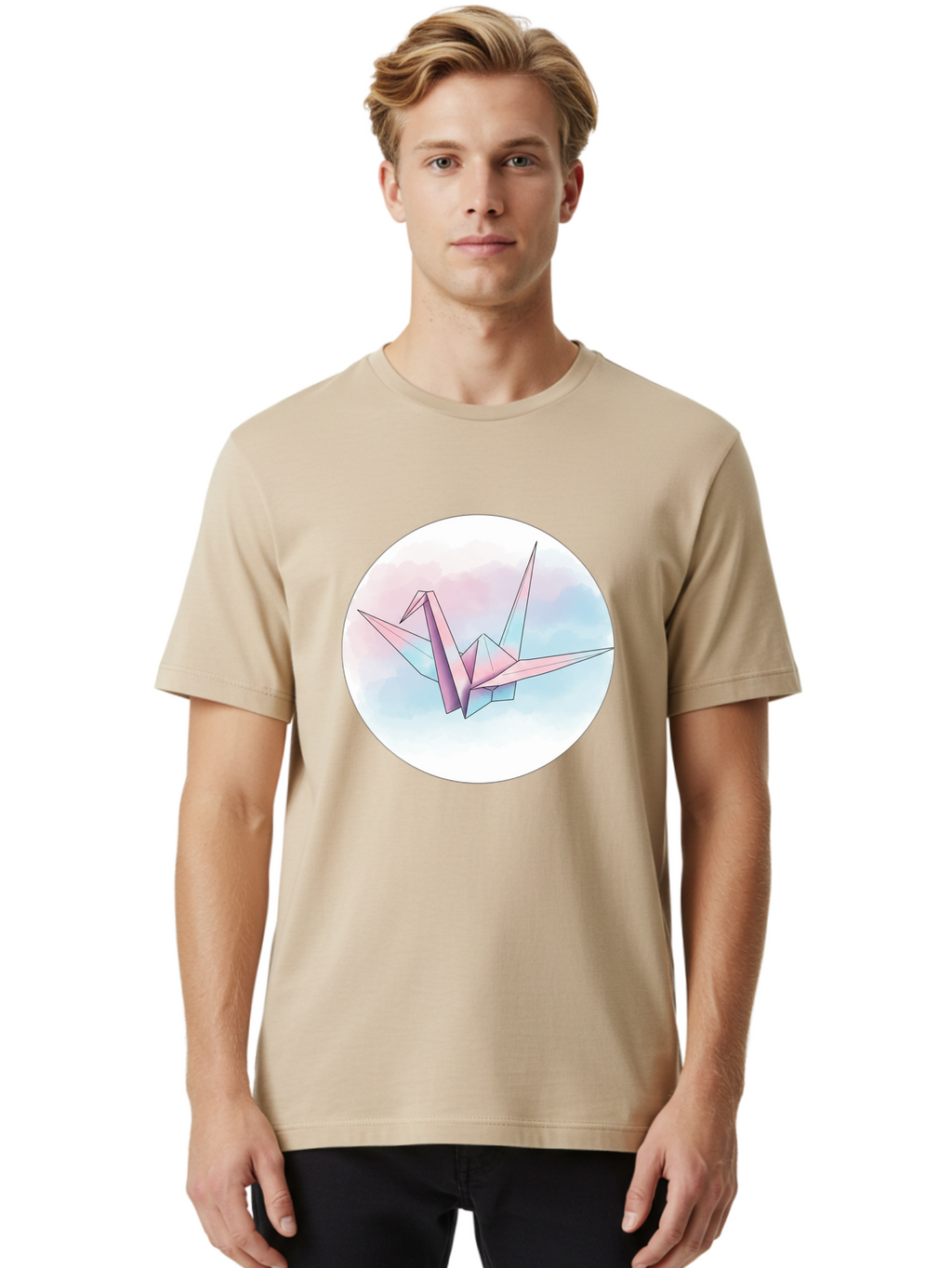 Origami-Crane-3 Men'S Graphic Tee, 100% Cotton, Comfortable Casual Summer Wear, Machine Washable, Vintage Camera, Old Camera, Antique Camera, Black Camera, Classic Photography, Photography Equipment, Nostalgic Device, Film Camera, Camera Art Baf251