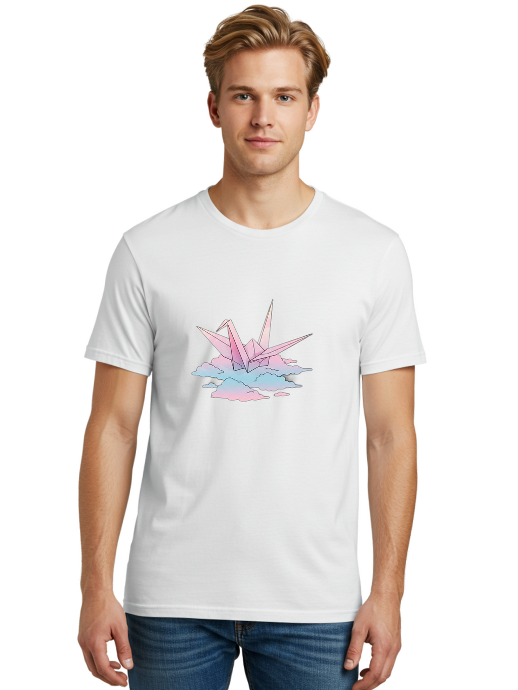 Origami-Crane Men'S Graphic Tee, 100% Cotton, Comfortable Casual Summer Wear, Machine Washable, Vintage Camera, Old Camera, Antique Camera, Black Camera, Classic Photography, Photography Equipment, Nostalgic Device, Film Camera, Camera Art Baf252