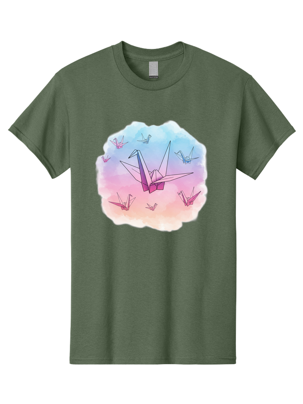 Origami-Cranes-2 Men'S Graphic Tee, 100% Cotton, Comfortable Casual Summer Wear, Machine Washable, Vintage Camera, Old Camera, Antique Camera, Black Camera, Classic Photography, Photography Equipment, Nostalgic Device, Film Camera, Camera Art Baf254