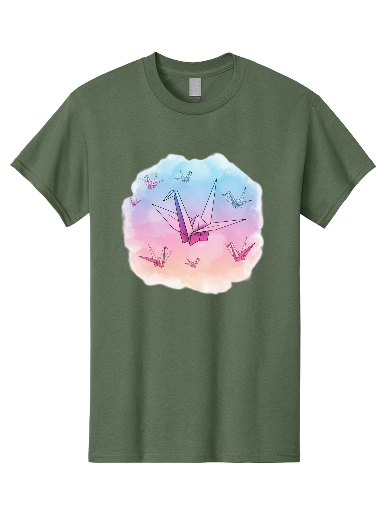 Origami-Cranes-2 Men'S Graphic Tee, 100% Cotton, Comfortable Casual Summer Wear, Machine Washable, Vintage Camera, Old Camera, Antique Camera, Black Camera, Classic Photography, Photography Equipment, Nostalgic Device, Film Camera, Camera Art Baf254