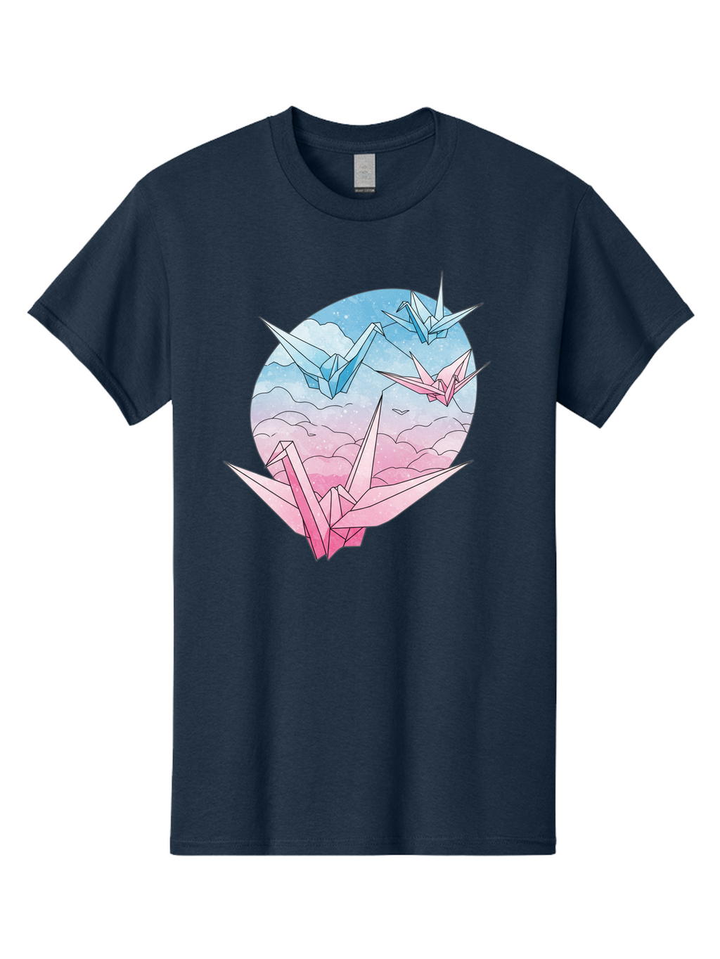 Origami-Cranes-3 Men'S Graphic Tee, 100% Cotton, Comfortable Casual Summer Wear, Machine Washable, Vintage Camera, Old Camera, Antique Camera, Black Camera, Classic Photography, Photography Equipment, Nostalgic Device, Film Camera, Camera Art Baf255