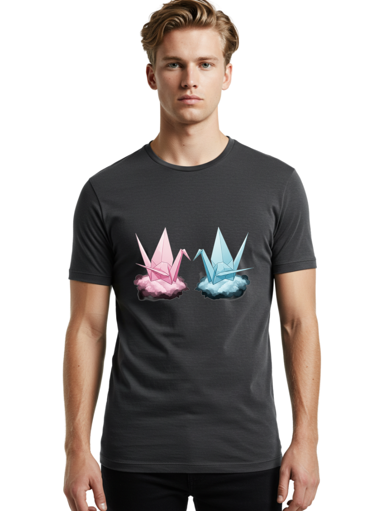 Origami-Cranes Men'S Graphic Tee, 100% Cotton, Comfortable Casual Summer Wear, Machine Washable, Vintage Camera, Old Camera, Antique Camera, Black Camera, Classic Photography, Photography Equipment, Nostalgic Device, Film Camera, Camera Art Baf257