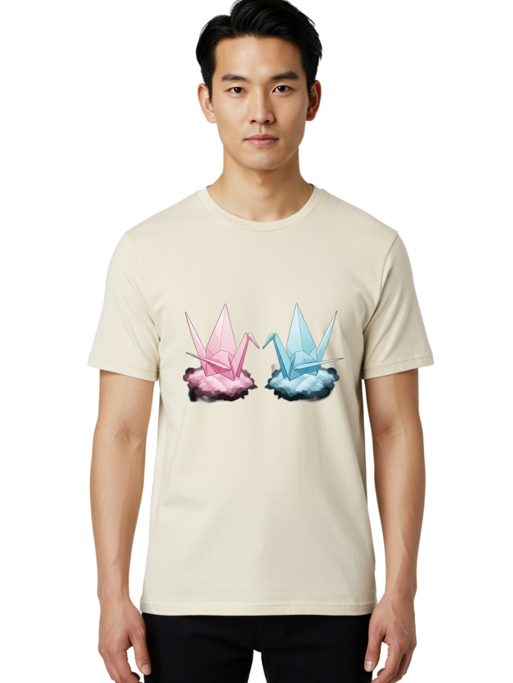 Origami-Cranes Men'S Graphic Tee, 100% Cotton, Comfortable Casual Summer Wear, Machine Washable, Vintage Camera, Old Camera, Antique Camera, Black Camera, Classic Photography, Photography Equipment, Nostalgic Device, Film Camera, Camera Art Baf257