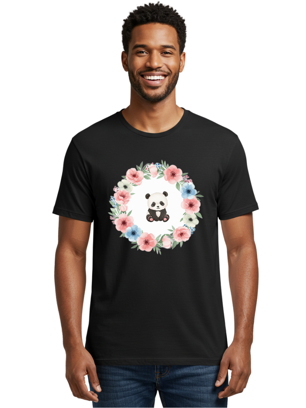 Panda-And-Flowers Men'S Graphic Tee, 100% Cotton, Comfortable Casual Summer Wear, Machine Washable, Vintage Camera, Old Camera, Antique Camera, Black Camera, Classic Photography, Photography Equipment, Nostalgic Device, Film Camera, Camera Art Baf266