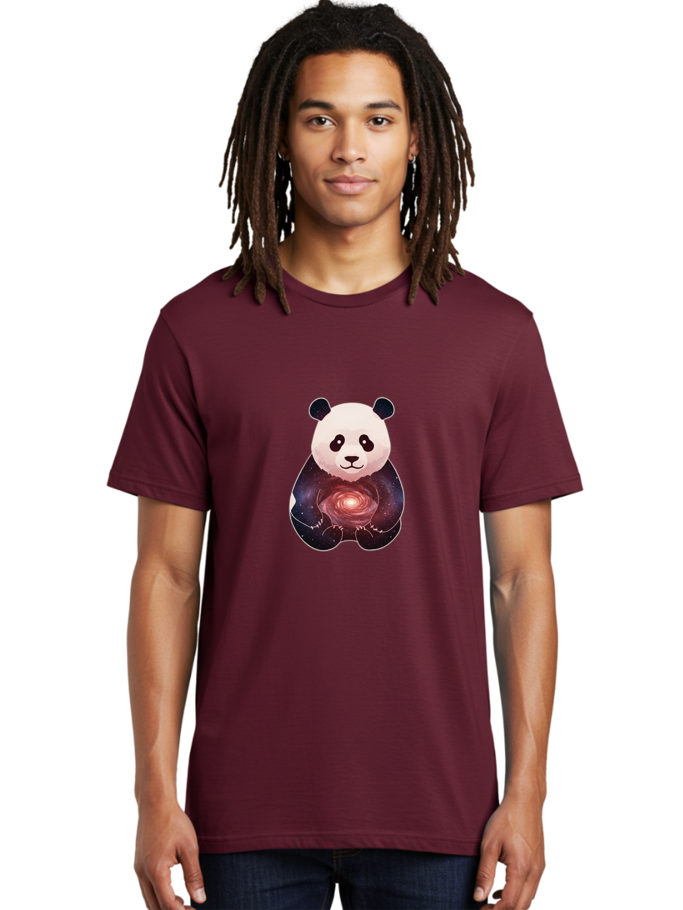 Panda-Galaxy-2 Men'S Graphic Tee, 100% Cotton, Comfortable Casual Summer Wear, Machine Washable, Vintage Camera, Old Camera, Antique Camera, Black Camera, Classic Photography, Photography Equipment, Nostalgic Device, Film Camera, Camera Art Baf290
